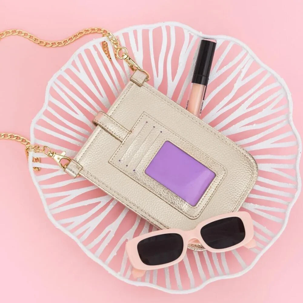 Crossbody Phone Purse Leatherette Compact Wallet with Card Slots ID Window